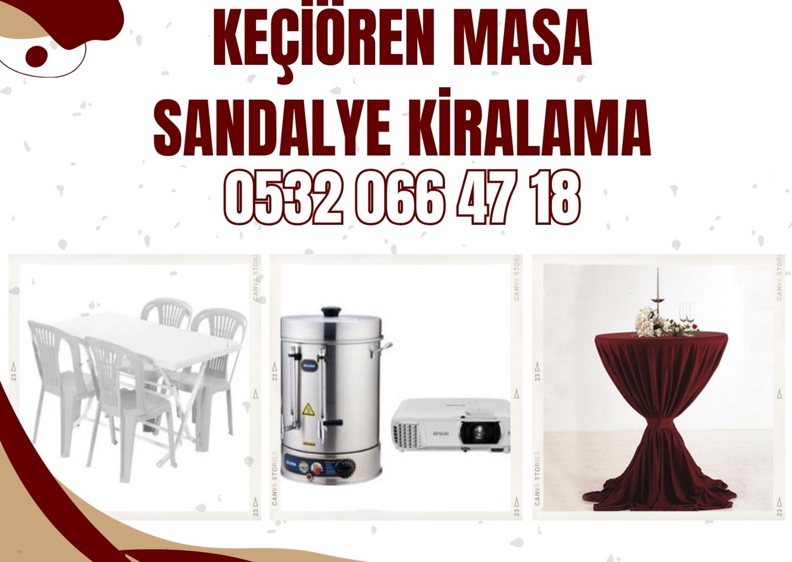 Keçiören Masa Sandalye Kiralama